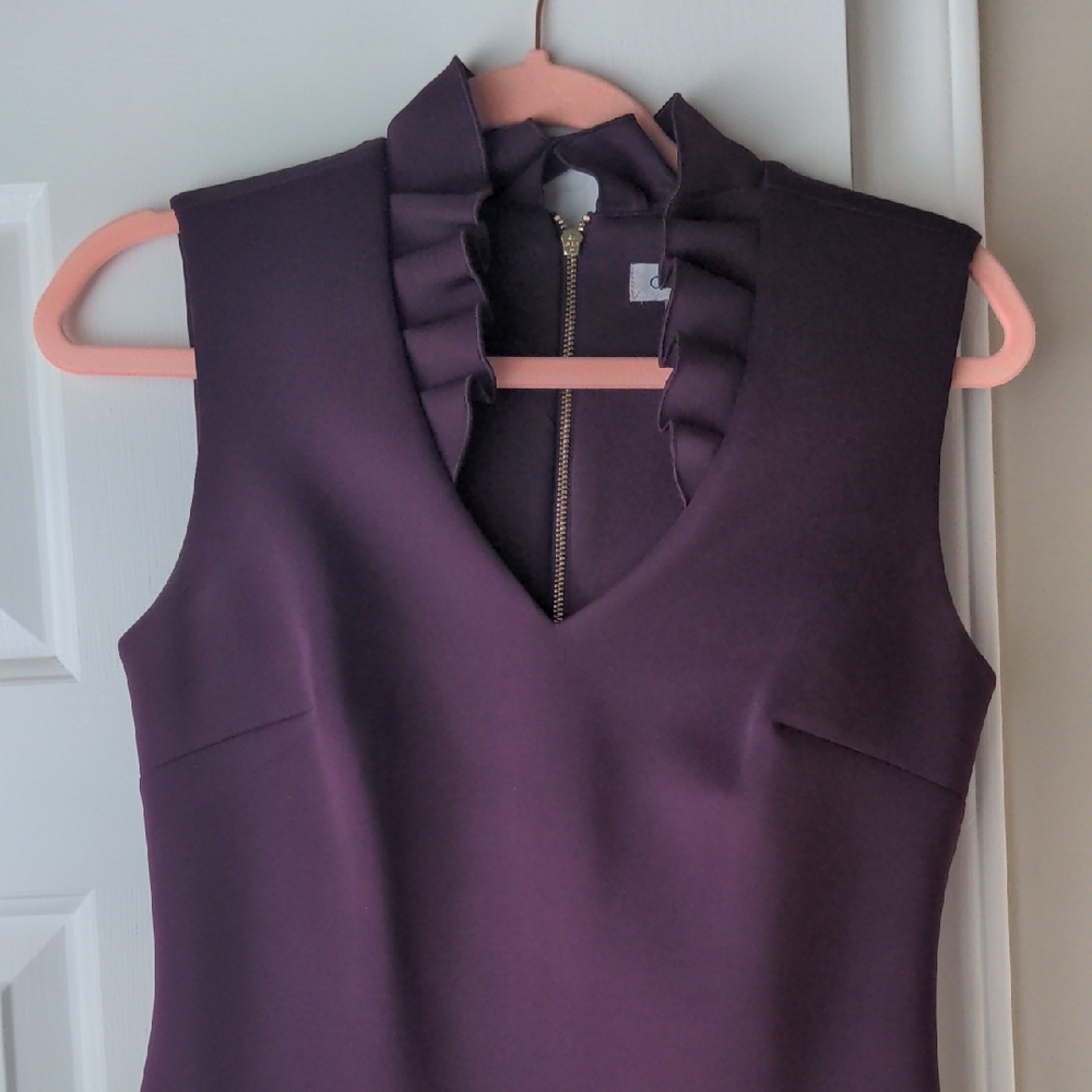 Purple Sleeveless Ruffle Top